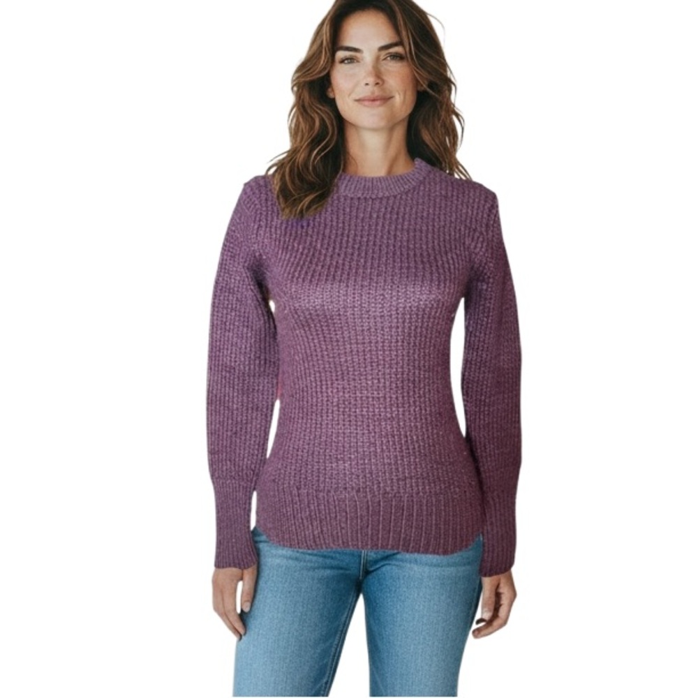 Club Monaco Wool Alpaca Blend Eggplant Purple Knit Sweater Size XS